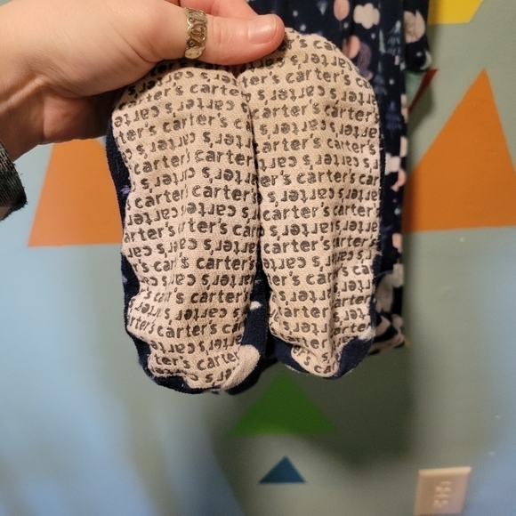 Carter's Girl's Footie Pajamas Blue Winter Wonderland Side Zip Size 4T - Picture 3 of 7